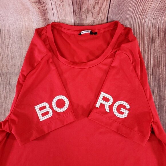 Bjorn Borg Mens Size Large Hydro Pro Active Performance Athletic T-Shirt Tee Red - Picture 4 of 10